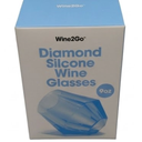 Wine2Go Diamond Silicone Wine Glasses 9oz