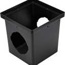 NDS 1200 Square Catch Basin Drain with 2 Openings, Connect to 3", 4" 6" & 8" Drain Pipes, Manages Heavy Water Flows, 12", Plastic, Black