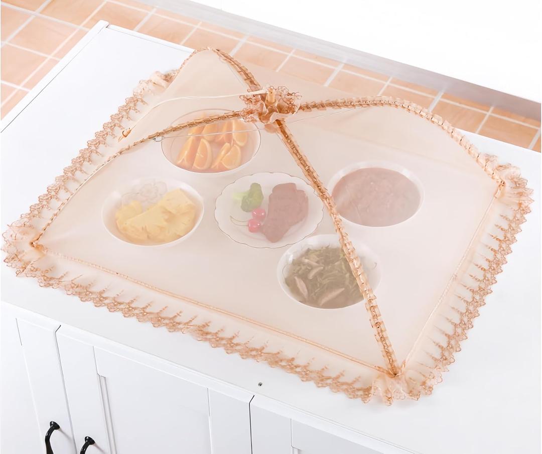 50x70cmLarge Premium Pop-Up Mesh Screen Food Cover Tent Umbrella, Reusable and Collapsible Outdoor Picnic Food Covers Mesh, Net Food Covers Keep Out Flies, Bugs, Mosquitoes, 3 Pack