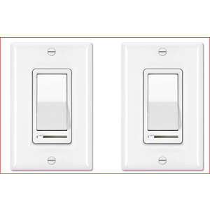 BESTTEN 2 Pack Dimmer Light Switch, Universal Lighting Control, Single Pole or 3 Way, Compatible with LED Dimmable Lamp, CFL, Incandescent, Halogen Bulb, Decorator Wall plate Included, UL Listed, White