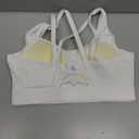 RUNNING GIRL Sports Bras for Women High Support, Molded Cup Strappy High Impact Sports Bras for Women with Sewn in Pads (Medium, White)