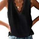 BLENCOT Women Tank Tops V Neck Sleeveless Lace Blouse Casual Vest Summer Camisole Shirts, Medium