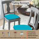 Magpie Fabrics Outdoor/Indoor 17"x16"x2" Chair Cushions with Ties Set of 4, Waterproof All Weather U-Shape Seat Pads Decoration for Patio Garden Furniture Home Office (Teal)