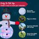 JOIEDOMI 8 FT Tall Christmas Inflatable Snowman Outdoor Decorations, Christmas Blow Up Snowman Yard Decorations with Colorful Projector LED Lights for Xmas Party Yard Outdoor Indoor Garden Lawn Dcor