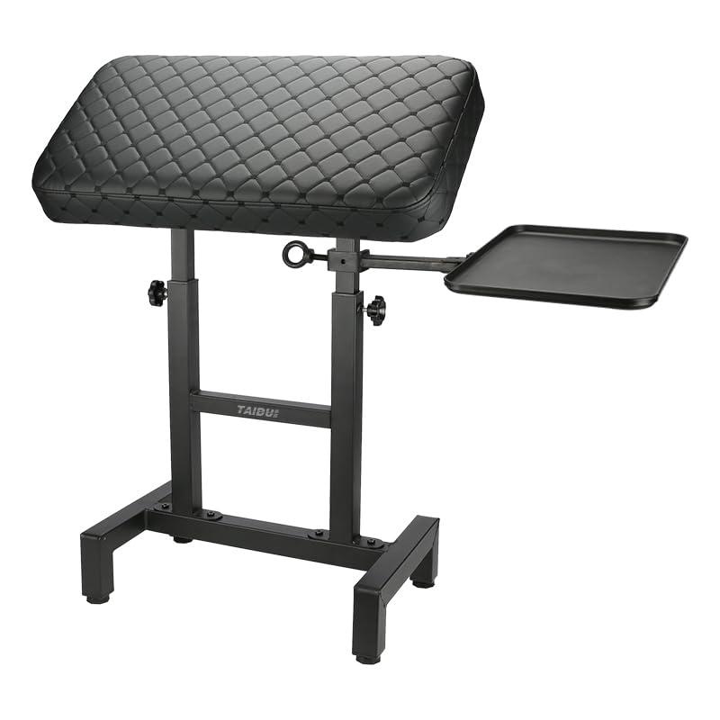 Tattoo Armrest Stand with One Trays - Oversized Tattoo Arm Leg Rest Stand Super Big Leather Pad Adjustable Height and Tilt Professional Heavy Equipment for Tattoo Studio (With One Trays)