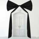 Knitgrip Large Bow Themed Party Decorations 95.7 x 68.9 Inch Giant Bow Decor Satin Ribbon Wedding Birthday Decor for Arch Wall Coquette Baby Shower Bachelorette Bridal Supplies(Black)