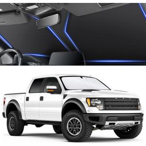 SINGARO 300T Universal Car Windshield Sun Shade, Foldable Reflective for Windshield & Window Shades with Overlapping Design, Car Interior Accessories (68.8" L x 35" W)