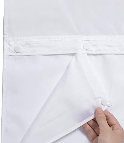 KONZENT Snap in Shower Curtain Liner Replacement Removable Water Repellent Liner for Bathroom 70" W x 54" H (Fit for 71" W x 74" H Shower Curtain) (White, 2 Pack)