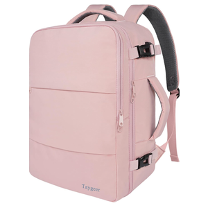 Taygeer Travel Backpack for Women, Carry On Backpack with USB Charging Port & Shoe Pouch, TSA 15.6inch Laptop Mochila Flight Approved, Nurse Bag Casual Daypack for Weekender Business Hiking, Peach