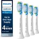 Philips Sonicare Genuine C3 Premium Plaque Control Toothbrush Heads, One Year Supply, 4 Brush Heads, White, HX9044/65 (4 Count (Pack of 1))