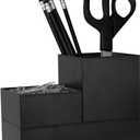 Bostitch Office Konnect Desk Organizer Accessory Tray & Storage Cup Bundle, Stacks for Desktop Storage,Makeup Organization, Black (Kit)