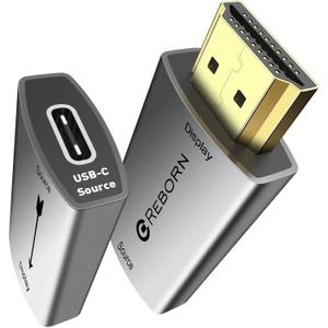 Reborn USB C Female to HDMI Male Adapter | 4K Uni-Directional USB Type C Source to HDMI 2.0 Display Converter Thunderbolt 3/4 to HDMI for MacBook Pro/Air, Galaxy S8 to S23, Surface - Pack of 1 