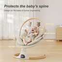 Monamii Baby Swings for Infants, Baby Swing, Infant Swing with 5 Speeds, 10 Lullabies, Electric Swing for Baby, Indoor & Outdoor Use (Beige)