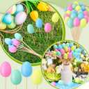 Sanwuta 40 Pcs Easter Egg Picks Pastel Foam Floral Sticks Easter Decorations for Home Vase Filler Floral Arrangement Spring Table Centerpiece Basket Decor DIY Crafts(Lively Colors)