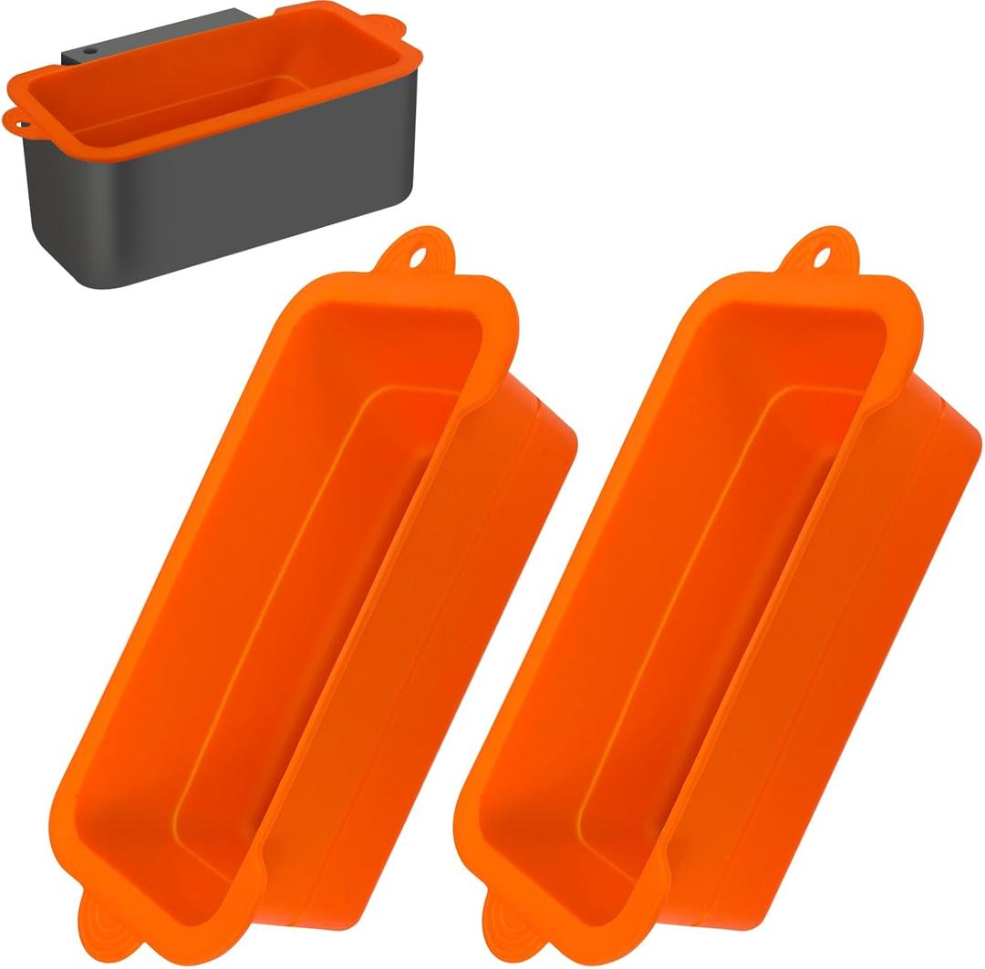 Koolstuffs Silicone Grease Cup Liners for Blackstone 36 28 22 17 Inch Griddle, 2 Pack Reusable Grease Catcher Liner Grill Grease Tray Accessories for Blackstone