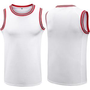 YWIES Plain Basketball Jersey, Blank Team Uniform, Hip Hop Hipster Short Sleeveless Active Shirts (White, M)
