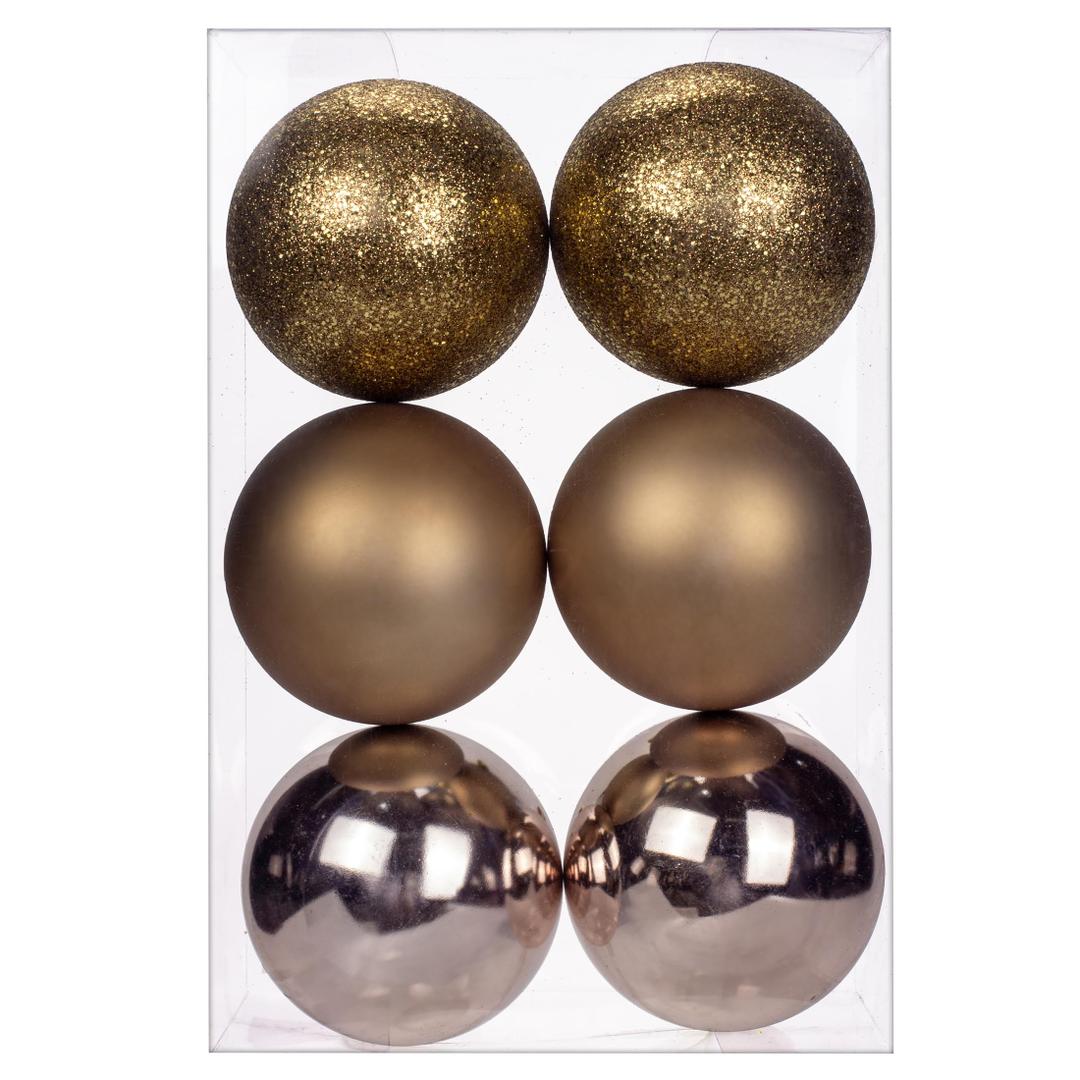 3.94" Large Christmas Balls Shatterproof Black Christmas Ornaments 6 Pcs Big Black Ornaments for Xmas Tree Holiday Wedding Party Decorations