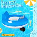 Motorized Pool Float for Adults, Electric Inflatable Motorized Pool Lounger with Pusher Handles Cup Holder and Pump for Inflation Relaxing in The River, 66 x 45"