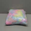 LIFEREVO Fluffy Faux Rabbit Fur Bean Bag Cover (No Filler), Soft Fuzzy Stuffed Animal Storage Bubble Waffle Bean Bag Chair for Plush Toys, Comfy Shaggy Furry Beanbag Cover Kids Girls Adults, Rainbow (Large(38"x38"x40"))