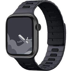 Bandletic Compatible with Apple Watch Bands for Men Women, Double Sided Reversible Magnetic Silicone Sport Watchband for iWatch 42mm(Series 11/10), 41mm(9/8/7), 40mm(SE3/SE2/SE/6/5/4), 38mm(3/2/1)