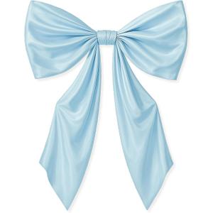 43 x 24 Inches Large Bow Themed Party Decorations Giant Blue Bow Decor Satin Ribbon, Contains Felt Big Blue Bow Wall Decor Girl Coquette Birthday Wedding Decorations
