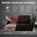 molasofa Oversized Loveseat Cover for Home Dcor, Soft Leather-Like Spandex Love seat Cover, Non-Slip 1-Piece Couch Cover for Dogs, Cats, and Kids (Oversized Loveseat,02 Chocolate)
