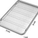 Large Set Baking Sheet and Cooling Rack Set, Bastwe 24L x 16W x 1H inch Professional Bakeware, Healthy & Nontoxic & Rustproof & Easy Clean