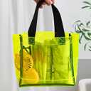 TotePrint Clear 1Packs Small Tote Work Bag,Gift Wrap Handbag for Bridal and Birthday Party,Travel Makeup Pouch with Handle (1pcs-yellow)