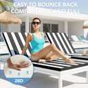 L'AGRATY Outdoor Lounge Chaise Cushion: 72x21x3 Inch Waterproof Lounge Chair Cushion for Outdoor Furniture with Fade Resistant Removable Cover - Patio Cushions for Pool Lawn Deck(Black White 1Pack)
