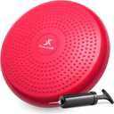 ProsourceFit Core Balance Disc Trainer, 14 Diameter with Pump for Improving Posture, Fitness, Stability (Red)