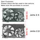 VW101 Replacement Dual Radiator & Condenser Cooling Fan Assembly for Volkswagen Jetta VW Rabbit Golf Beetle L5 2.5L