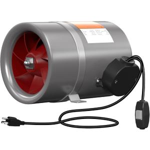 8 Inch Inline Duct Fan with AC gear control- Ventilation Exhaust Fan for Heating Cooling Booster, Grow Tents, Hydroponics, NSK/SKF bearings