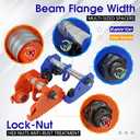 3Ton/6600LB Beam Trolley 4 8in Adjustable Flange Width, Heavy Duty Manual Push Trolley w/Dual Track Rollers for Crane Lifts, Garage Hoists, Straight/Curved I Beams