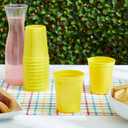 BLUE PANDA Yellow Cups - Stadium Style, 16 Oz, Pack of 25 - Reusable Plastic Party Cups
