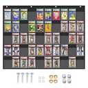 ZKOO Cards Display Case, 50 Pocket PSA/BGS/CGC Grading Cards Storage Bag for Sports Card, Baseball Card, Football & Basketball Card, Trading Card Wall Display Bag, Black