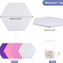PATIKIL Felt Bulletin Board 11"x9.4" 8 Packs Self Adhesive Hexagon Felt Tiles for Sound Proofing, Wall Panels with 30 Push Pins for Home Office Recording Studio,Game Room, Set-D (White, Pink, Rose Red, Purple)