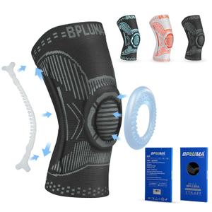 Bpluma Knee Brace for Men and Women, Compression Sleeve for Torn Meniscus, Arthritis, Joint PainSupport for Working Out, Running, Weight LiftingFitness (X-Large, black-dark grey)