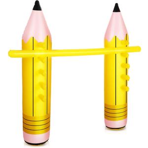 Jenaai Inflatable Pencil Limbo Game for Kids Back to School Limbo Stick Limbo Pole Fun Inflatable Pencil Decoration Giant Prop Birthday Party Games for Kids School Student Classroom Home Decor