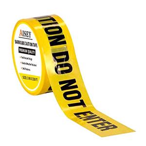 AISEY Yellow Caution Tape Roll Do Not Enter, Halloween Caution Tape 3 X 330 Feet - Safety Barrier Hazard Warning Barricade Tape for Danger/Hazardous Areas, Tear Resistant Design