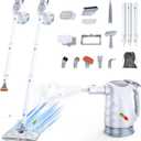 ScrubWiz 10-in-1 Steam Cleaner, Steam Mop & Detachable Handheld Steam Cleaner, 320ml Water Tank, 10s Fast Heating, Portable Steamer for Kitchen, Floor, Tiles, Window, BBQ Grill, Car, Bright White