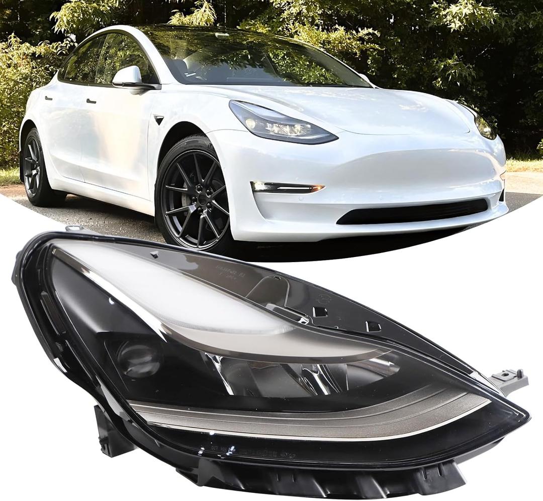 Right With Module Full LED Headlights Projector Matrix Type Assembly Compatible With 2021-2023 Tesla Model 3/Y Headlamp Right Passenger Side Replacement 1514953-00-C