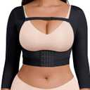 FeelinGirl Upper Arm Shaper for Women Faja Post Surgery Slimming Compression Sleeves Arm Lipo Compression Garments, Size Large
