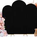 Arch Covers,Arch Backdrop Stand Fitted Cover for Wedding Birthday Party Ceremony Banquet Decoration(7.2FT&6.6FT&6FT,Black,Cover Only)