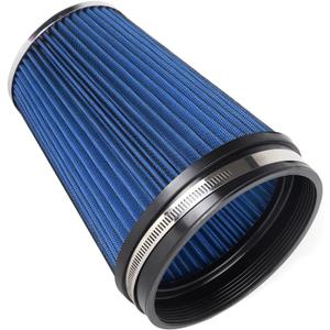 MUGE RACING 6" 152 mm High Flow Inlet Air Filter, Air Intake Cone Filter Replacement Performance Washable Clamp-On Dry, 8'' Tall(Blue)