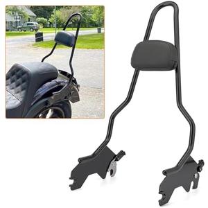 Mofun Gloss Black Tall Detach Passenger Backrest Sissy Bar w/Pad Compatible with Harley Softail Sport Glide FLSB, Low Rider FXLR, Low Rider S FXLRS 2018-2024