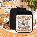 Halloween Skeleton Baker Pot Holders with Pockets, Gifts for Sourdough Bakers, Funny Halloween Skull Oven Pot Holders Heat Resistant Oven Mitts Hot Pads for Kitchen Baking Cooking