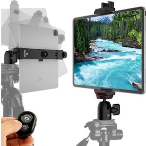 KobraTech TabMount 360 iPad Tripod Mount Holder | Includes Swivel Ball Head and Bluetooth Remote | KobraTech iPad Holder for Tripod (Mount Only)