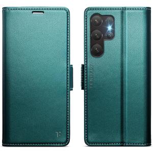 for Samsung Galaxy S26 Ultra Case Wallet with RFID Blocking Card Holder, PU Leather Kickstand Protective Flip Phone Cover Fit for Galaxy S26 Ultra 6.9", Bluish Green