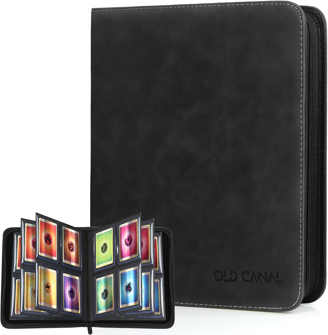 Top Loader Binder, 4 Pockets Card Binder Holds 112 Top Loaders, Premium Trading Card Collection Holder, Top Loader Storage Album for TCG, Sports Cards, Black (FOR TOP LOADERS ONLY)