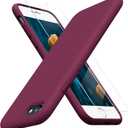 Miracase Ultra Slim Designed for iPhone SE Case 2022(3rd Gen)/iPhone SE 2020 Case(2nd Gen)/iPhone 7 Case/iPhone 8 Case with Screen Protector, Multi-Color Silicone Shockproof Phone Case(Wine Red)